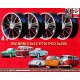 4 wheels BRM 5.5x15 5x205 Volkswagen Beetle  Beetle Kafer Maggiolino T1 T2a Typ3 Karmann Ghia black/diamond cut