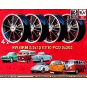 4 llantas BRM 5.5x15 5x205 Volkswagen Beetle  Beetle Kafer Maggiolino T1 T2a Typ3 Karmann Ghia black/diamond cut