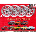 4 jantes Minilite 6x13 4x100 Opel Volkswagen BMW 1502  1502 1602 1802 2002 tii 3 E21 Kadett B-C Manta Ascona A-B GT Olym