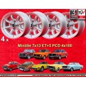 4 llantas Minilite 7x13 4x100 Opel Volkswagen BMW 1502  1502 1602 1802 2002 tii 3 E21 Kadett B-C Manta Ascona A-B GT Oly