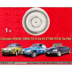 1 llanta OE 5.5x15 5x160 Citroen Citroen  Citroen DS/ID 1955-75 5.5x15  PCD 5x160  ET40  ABE  AC140. Silver