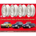 4 llantas OE 5x15 5x160 Citroen Citroen  Citroen DS/ID 1955-75 5x15  PCD 5x160  ET32  AC140. Silver