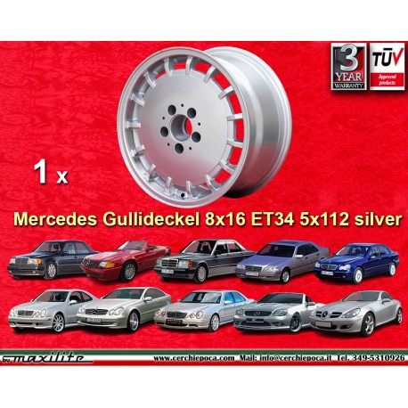 4 Cerchi in lega Gullideckel 8x16 ET34 5x112 per vetture Mercedes