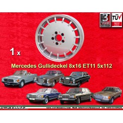 Mercedes Gullideckel 8x16 ET11 5x112 silver/diamond cut 107 108 109 116 123 126 cerchio wheel jante felge llanta 