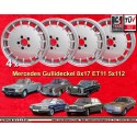 4 Felgen Gullideckel 8x17 5x112 Mercedes 123  123 107 108 109 116 126 silver/diamond cut