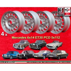 Mercedes Barock 6x14 ET30 5x112 silver 108 109 113 114 115 116 123 cerchi wheels llantas jantes felgen