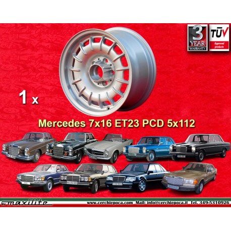 Mercedes Barock 7x16 ET23 5x112 silver 107 108 109 113 114 115 116 123 124 126 cerchio wheel jante felge llanta