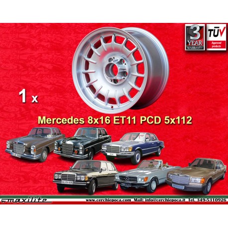 Mercedes Barock 8x16 ET11 5x112 silver 107 108 109 116 123 126 cerchio wheel jante felge llanta