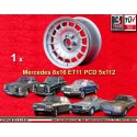 1 llanta Barock 8x16 5x112 Mercedes 123  123 107 108 109 116 126 silver