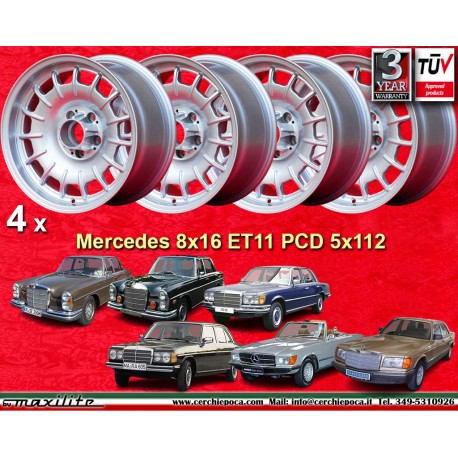Mercedes Barock 8x16 ET11 5x112 silver 107 108 109 116 123 126 cerchi wheels jantes felgen llantas
