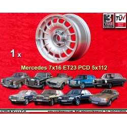 Mercedes Barock 7x16 ET23 5x112 silver/polished 107 108 109 113 114 115 116 123 124 126 cerchio wheel jante felge llanta