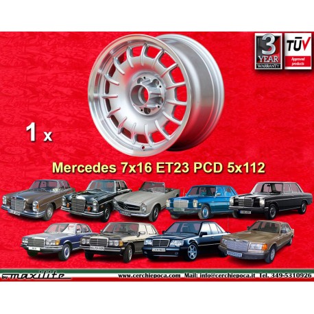 Mercedes Barock 7x16 ET23 5x112 silver/polished 107 108 109 113 114 115 116 123 124 126 cerchio wheel jante felge llanta