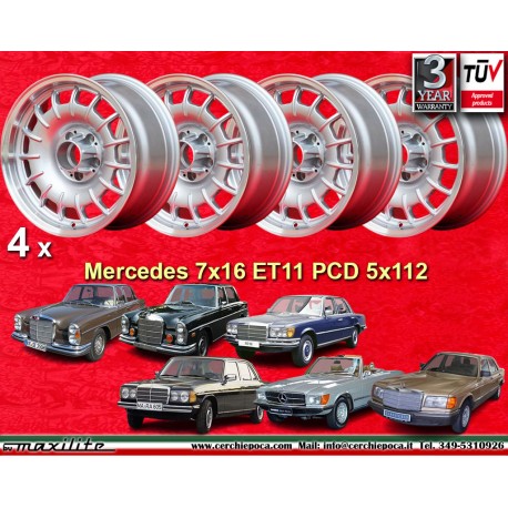Mercedes Barock 7x16 ET11 5x112 silver/polished 107 108 109 116 123 126 cerchi wheels jantes felgen llantas