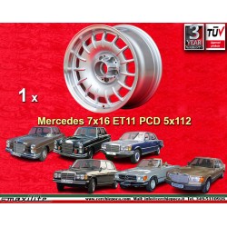 Mercedes Barock 7x16 ET11 5x112 silver/polished 107 108 109 116 123 126 cerchio wheel jante felge llanta