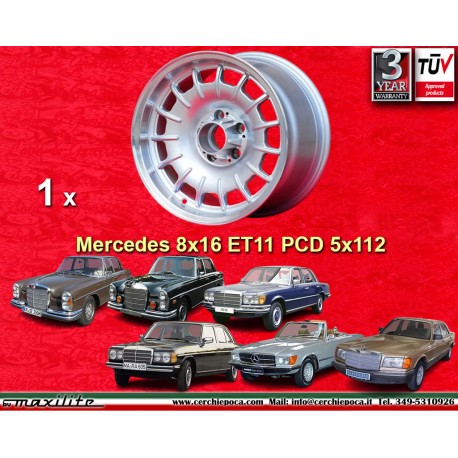 Mercedes Barock 8x16 ET11 5x112 silver/polished 107 108 109 116 123 126 cerchio wheel jante felge llanta