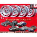 4 wheels Barock 8x16 5x112 Mercedes 123  123 107 108 109 116 126 silver/polished