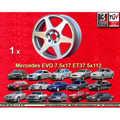 Mercedes Evolution 7,5x17 ET37 5x112 silver/diamond cut 124 201 202 203 204 208 209 210 170 171 172 HO cerchio wheel jante felge