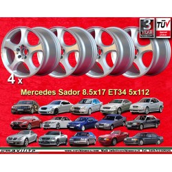 Mercedes Sador 8,25x17 ET34 5x112 silver/diamond cut 124 129 201 202 203 204 207 208 209 210 211 212 170 cerchi wheels jantes fe