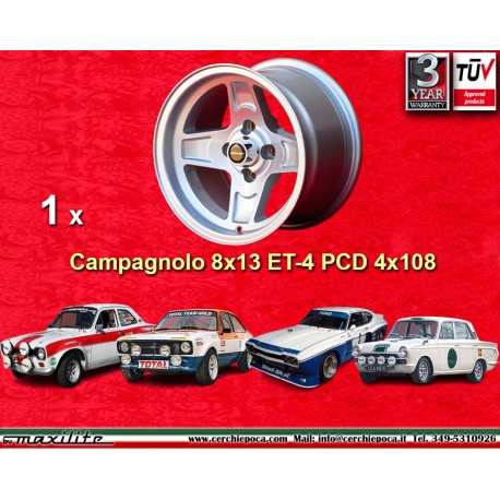 1 pc. jante Ford Campagnolo 8x13 ET-4 4x108 silver Ford Escort Mk1/2 Capri Cortina Taunus TC