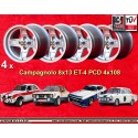 4 wheels Campagnolo 8x13 4x108 Ford Alfa Romeo GT  GT GTA GTC 105 Ford Escort Mk1 2 Capri Cortina Taunus TC silver