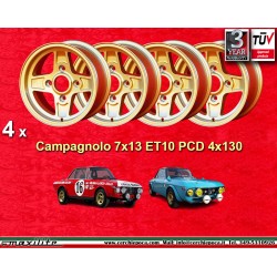 Lancia Campagnolo 7x13 ET10 4x130 gold Fulvia cerchi wheels jantes felgen llantas