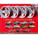 4 cerchi Campagnolo 7x13 ET10 4x98 Lancia Autobianchi Fiat 124  silver