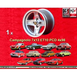 Fiat Campagnolo 7x13 ET10 4x98 silver 124 Spider Coupe X1/9 cerchio wheel jante felge llanta