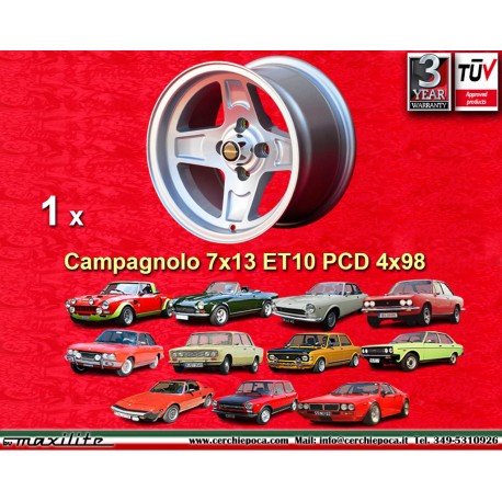 Fiat Campagnolo 7x13 ET10 4x98 silver 124 Spider Coupe X1/9 cerchio wheel jante felge llanta