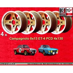 4 llantas Campagnolo 8x13 4x130 Skoda Lancia Fulvia  Fulvia Zagato Coupe Skoda MB1000 MB1100 105 110 120 130 gold/diamon