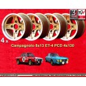 4 cerchi Campagnolo 8x13 ET-4 4x130 Skoda Lancia Fulvia  gold/diamond cut