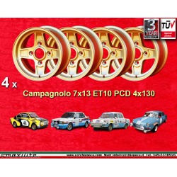 4 pcs. wheels Skoda Campagnolo 7x13 ET10 4x130 gold Skoda MB1000,MB1100,105,110,120,130, Lancia Fulvia Coupe