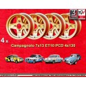 4 Felgen Campagnolo 7x13 4x130 Skoda Lancia Fulvia  Fulvia Zagato Coupe Skoda MB1000 MB1100 105 110 120 130 gold
