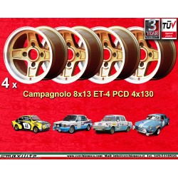 4 pz. cerchi Skoda Campagnolo 8x13 ET-4 4x130 silver Skoda MB1000,MB1100,105,110,120,130, Lancia Fulvia Coupe