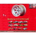 1 cerchio Minilite 8x13 ET-6 4x98 Fiat 124  silver/diamond cut