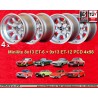 4 cerchi Minilite 8x13 ET-6 + 9x13 ET-12 4x98 Fiat 124 