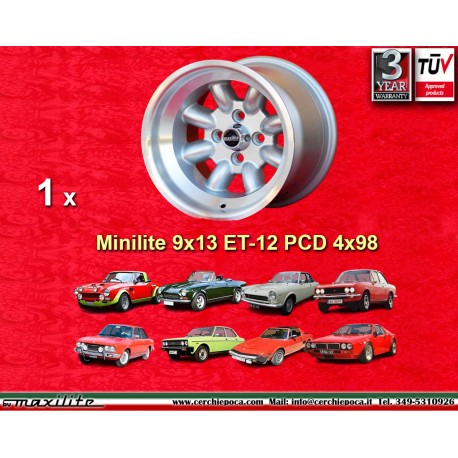1 pc. jante Fiat Minilite 9x13 ET-12 4x98