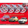 4 jantes Minilite 5.5x13 4x101.6 Austin Mini MG Midget  Midget Mini Mk1-3 Austin Sprite mk1-4  silver/diamond cut