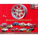 1 Felge Minilite 6x13 4x101.6 Austin Mini Mk1-3  Mk1-3  silver/diamond cut