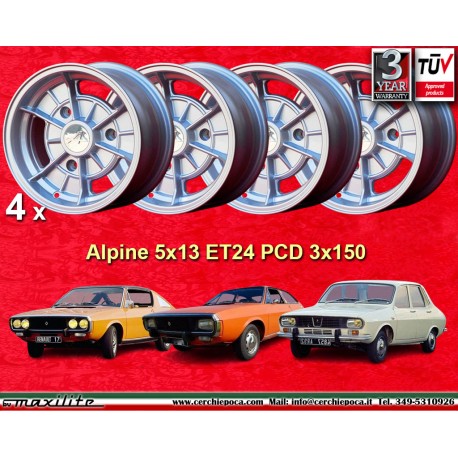 1 Stk Felge Renault A110 5x13 ET24 3x150 silver A110,R12, R15, R16, R17