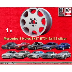 1 pc. wheel Mercedes 8 Holes 8x17 ET34 5x112 silver 124 129 201 202 203 208 209 210 HO 170 171