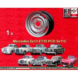 1 pc. jante Mercedes OE steel 5x13 ET35 5x112 black 105 110 111 112  120 121 128 180