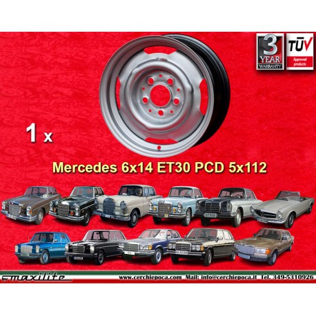 1 Stk Felge Mercedes OE steel 6x14 ET30 5x112 black 108 109 110 111 112 113 114 115 116 123 126