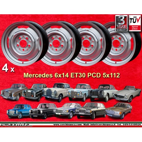 Mercedes OE steel 6x14 ET30 5x112 black 108 109 110 111 112 113 114 115 116 123 126 wheels
