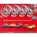 4 llantas Minilite 5x15  + tornillos KB20 126 5x170 Saab 92  92 93 95 96 V4 Sonett