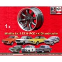 1 llanta Minilite 6x13 4x108 Lotus Talbot Sunbeam Ford Escort  Escort Mk1-2 Capri Cortina Caterham Seven Westfield anthr