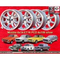 4 cerchi Minilite 6x14 ET16 4x108 Ford Escort  silver/diamond cut