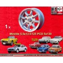 1 wheel Minilite 5.5x13 5x130 Honda NSU S800  S800 S600 NSU TT TTS 110 1200C Wankelspider silver/diamond cut