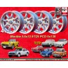 4 wheels Minilite 5.5x13 5x130 Honda NSU S800  S800 S600 NSU TT TTS 110 1200C Wankelspider silver/diamond cut