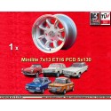 1 Felge Minilite 7x13 5x130 Honda NSU TT  TT TTS 110 1200C Wankelspider  Honda S 800 silver/diamond cut