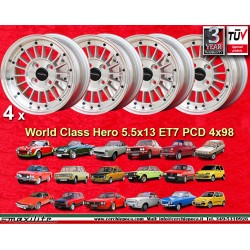 Fiat WCHE 5,5x13 ET7 4x98 silver/diamond cut Alfasud, Giulietta, 33, Arna, Autobianchi A112, Fiat 124 cerchi wheels jantes felge